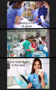 cards nurses play royal flush