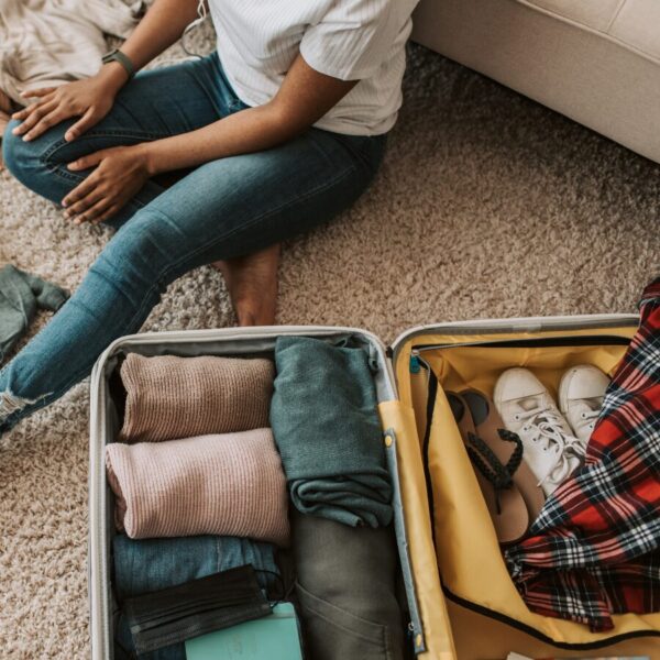 living out of a suitcase